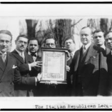 Italian Republican League of NY Gettysburg Address parchment Feb 12 1927