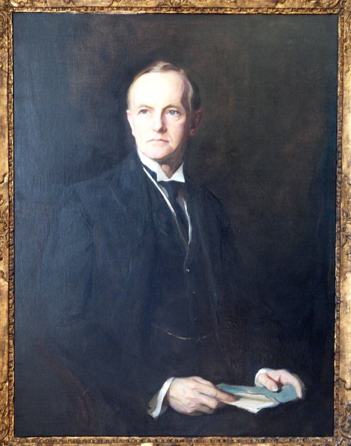 The portrait of Coolidge painted by Hungarian artist Philip de Laszlo, two years before the telephone conversation with King Alfonso. 