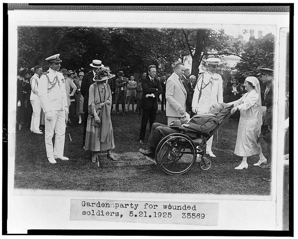 Garden Party for Wounded Veterans on the White House lawn, May 21, 1925. 
