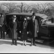 The Coolidges and Ambassador Dwight W. Morrow attend the International Conference of American States, December 1928