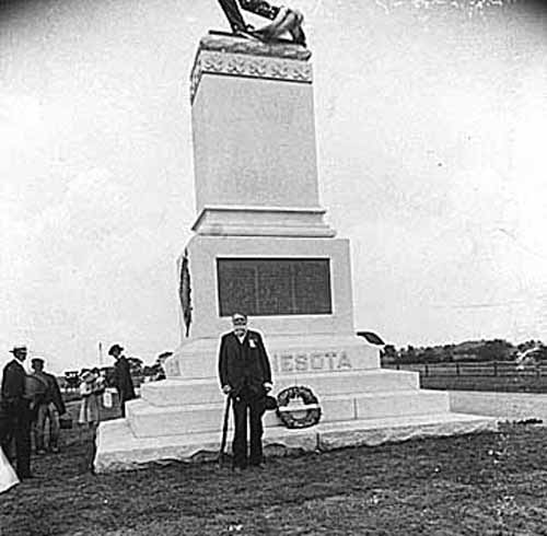 Mr. Colvill at the Monument to the valiant First Minnesota at Gettysburg, 1897. 