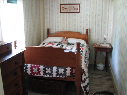 The bed on which Calvin and his sister Abby were born.