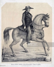 UNSPECIFIED - CIRCA 1850: Zachary Taylor (1784-1850) American soldier and 12th President of the United States 1849-1850. Lithograph of General Taylor riding his horse. (Photo by Universal History Archive/Getty Images)