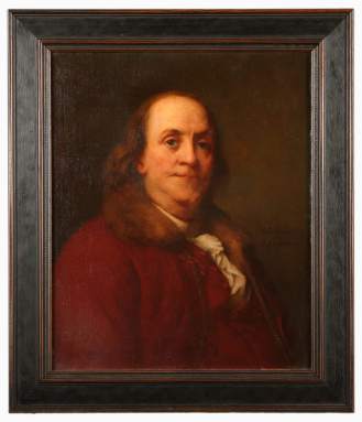 Benjamin Franklin, after the 1785 original done by Duplessis.