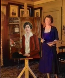 Partial tint of Miss Thompson's portrait of Grace Coolidge. Tinting work done by roused @ steemit.com.
