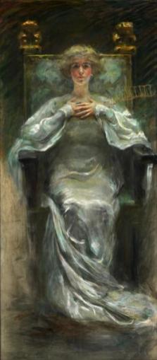 Woman in White, another tribute to "Lady Alice" Barney. Pastel. Photo credit: Smithsonian.