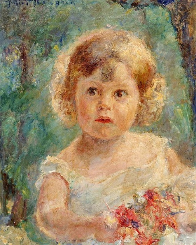 Young Girl Holding a Flower Bouquet