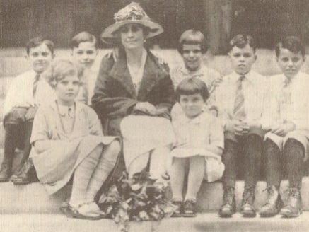 Mrs. Coolidge with students of the Clarke School for the Deaf.