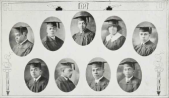 Howard University graduating class of 1924: Top-Melvin Banks, Elmer Binford, John Bowman, Estelle Brockington, Ulysses Brooks; Bottom-Philip Brooks, Foster Brown, Joseph Bryant, Arthur Burke