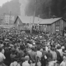 One of the smaller stops, at Lynch, Kentucky, where Governor Morrow addresses the crowd, October 20, 1920.