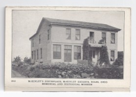 McKinley birthplace, after it had been rejoined, at Tibbetts Corners, Niles, Ohio.