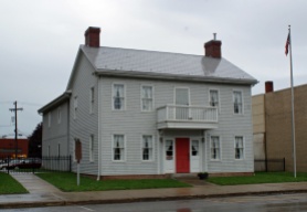 The reconstructed birthplace on the original site of the home.