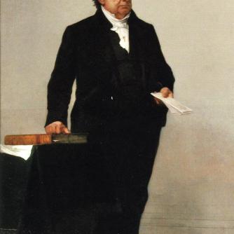 In a portrait by William Morris Hunt, Lemuel Shaw, Chief Justice of the Massachusetts Supreme Court, shaped law in significant ways not only at the state but federal level through his solidly crafted and carefully reasoned decisions.